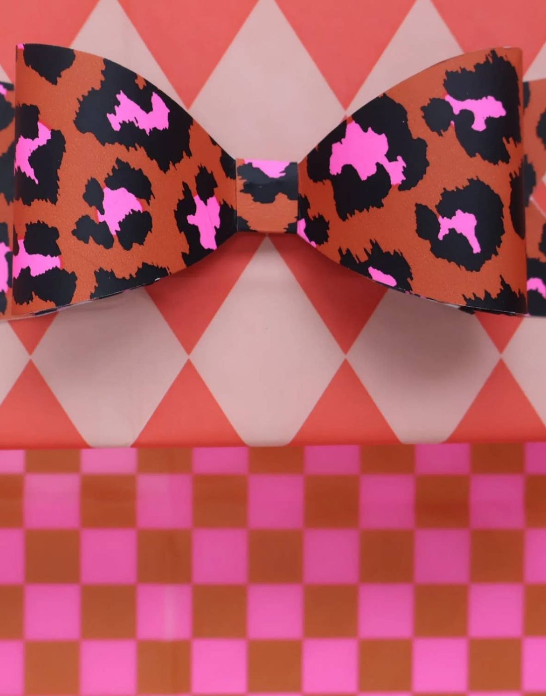 Luxury Tissue Paper | Diamond Stripe Fluoro Orange & Peach