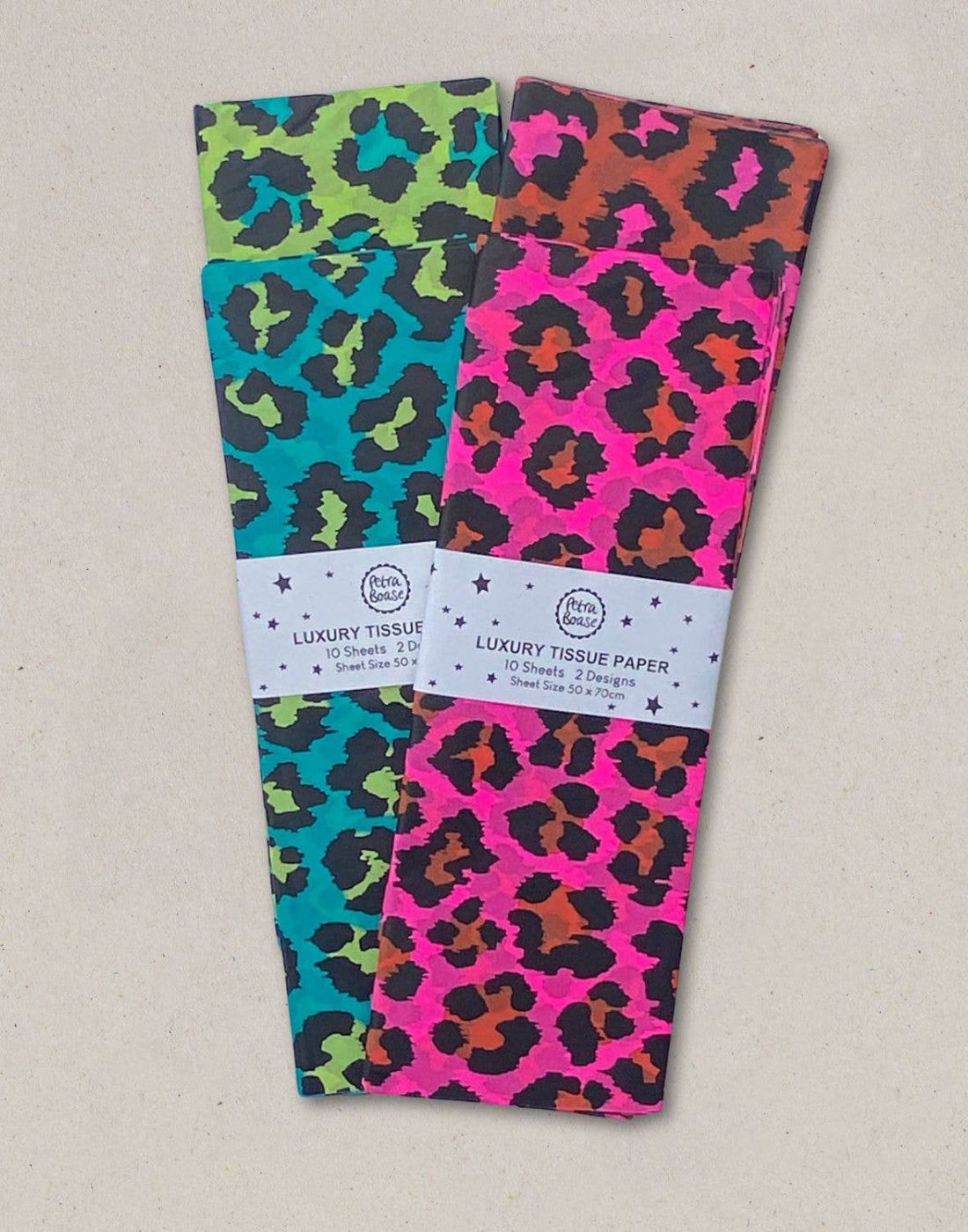 Luxury Tissue Paper / Leopard - Apple & Jade
