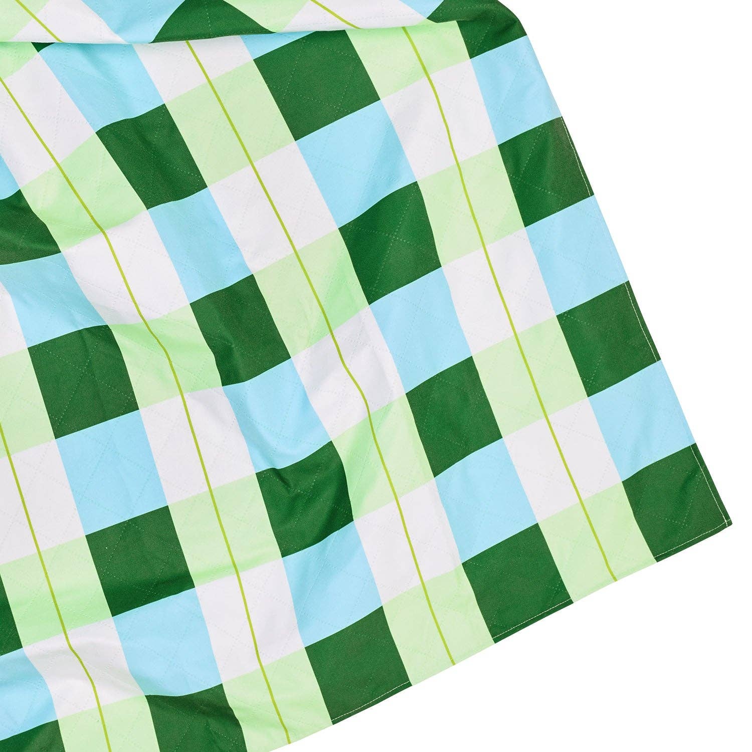 Dock & Bay picnic blanket, Apple Tart print, folded with carry pouch