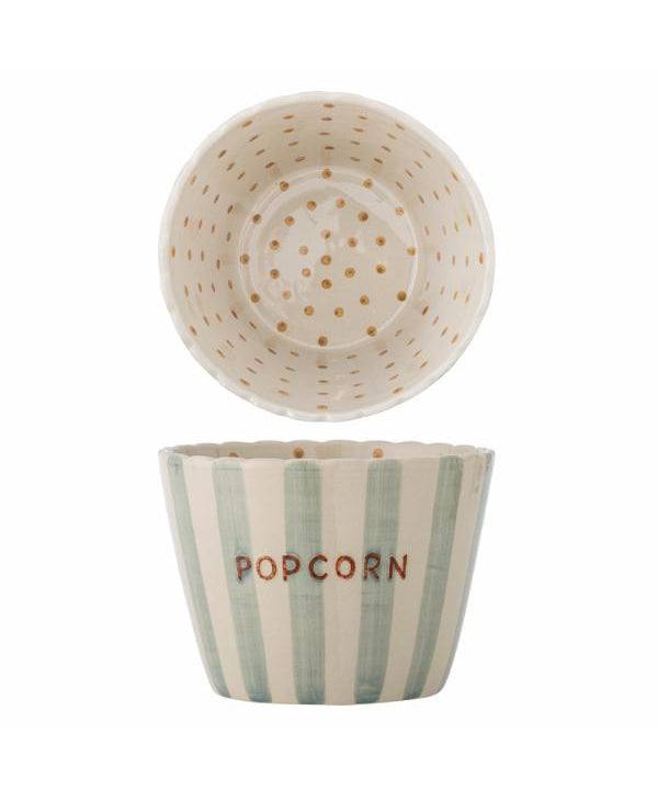 Bloomingville multi coloured stoneware popcorn bowl