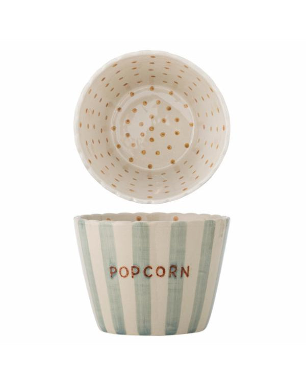 Bloomingville multi coloured stoneware popcorn bowl