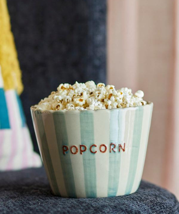 Bloomingville multi coloured stoneware popcorn bowl