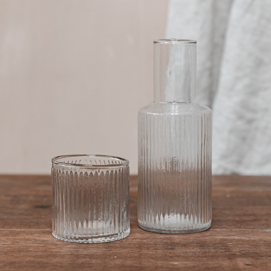 Ribbed Glass Night Set