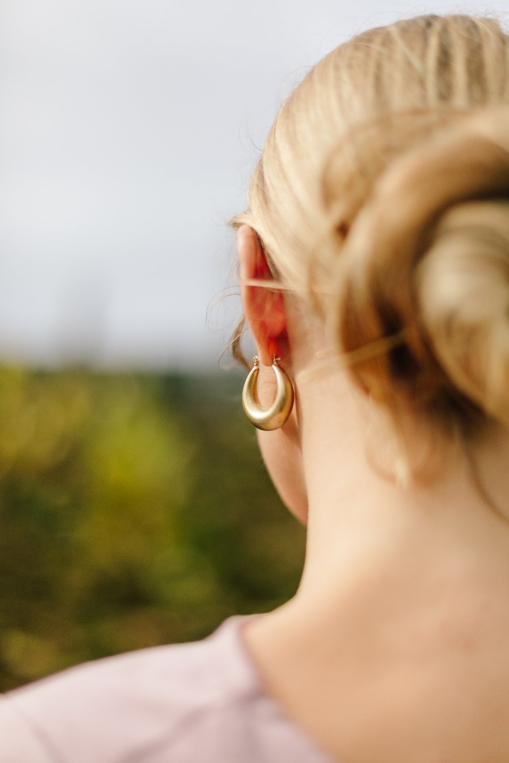 'Della' Brass and Silver Drop Hoop Earrings
