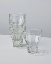 Be Home Ruffle Bell glass, clear glass with ruffled texture, sold individually