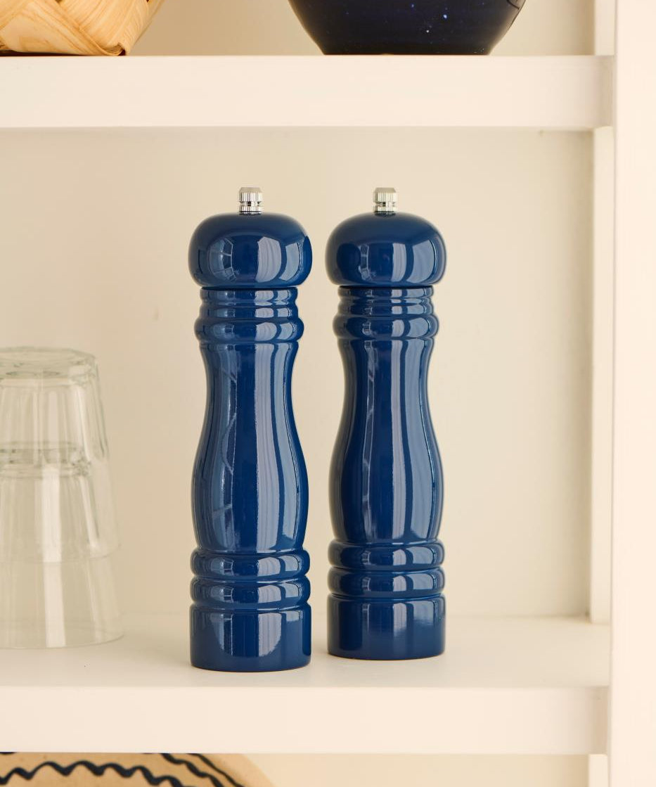 IB Laursen salt and pepper mill set, indigo, rubber wood