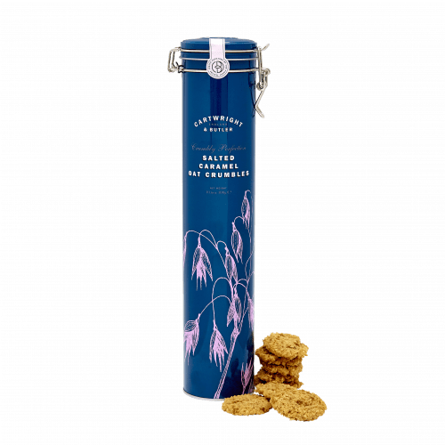 Salted Caramel Oat Crumbles In Tall Tin