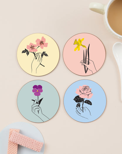 Say It With Flowers Set Of Four Coasters