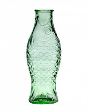 The Every Space quirky Fish & Fish Green Glass Bottle, vase or carafe, by Serax in collaboration with designer Paola Navone