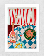 Shrimps And Champagne A2 print by Lucy Muss