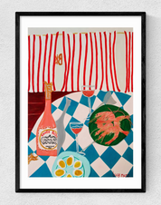 Shrimps And Champagne A2 print by Lucy Muss