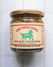 Goat Rodeo Goods spicy pickled onions jar