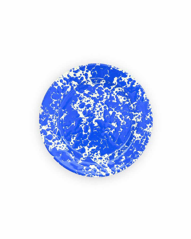 Crow Canyon Home splatter enamelware salad plate, yellow and blue options