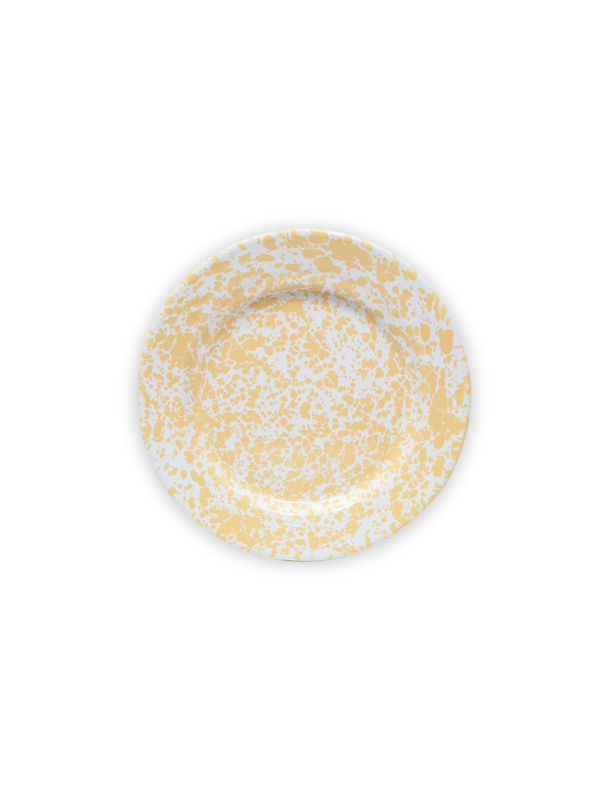 Crow Canyon Home splatter enamelware salad plate, in yellow