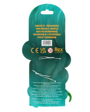 Green packaging of a crocodile-shaped toy with text and branding on a white background