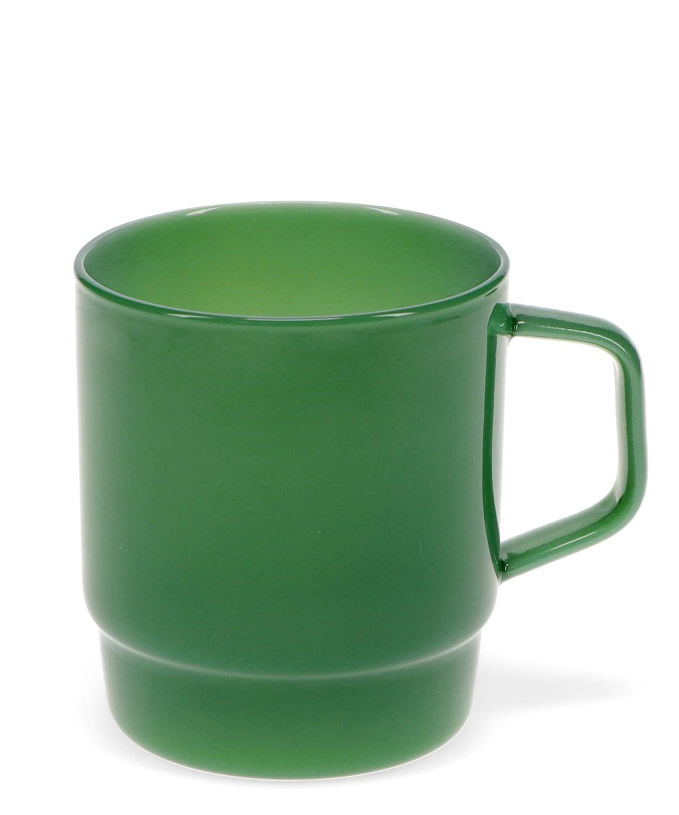 Green mug on a white background