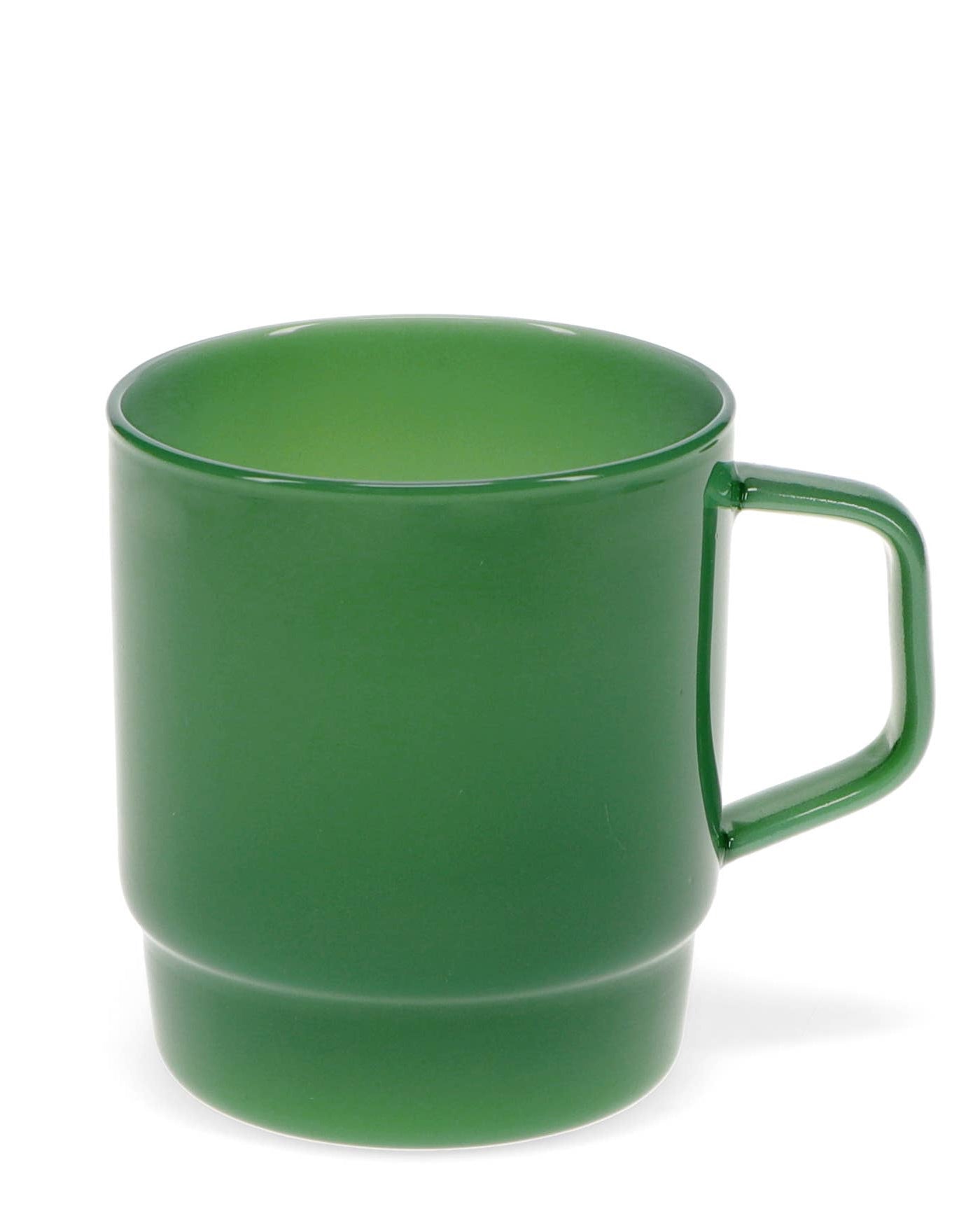 Green mug on a white background