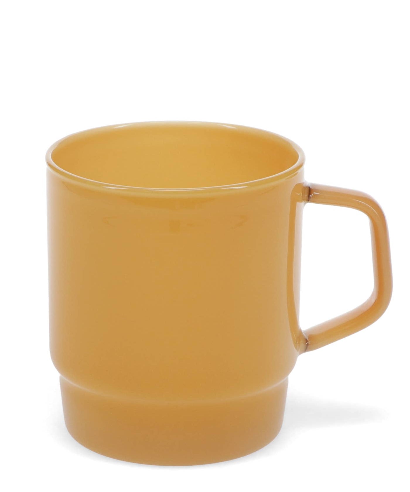 Yellow mug on a white background
