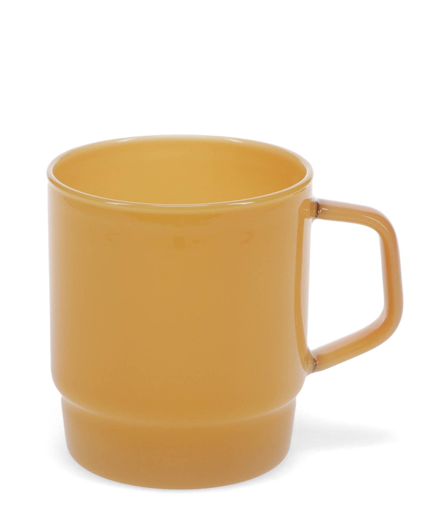 Yellow mug on a white background