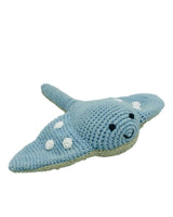 Crochet Stingray Baby Rattle | Aqua, Organic Cotton, Fair Trade