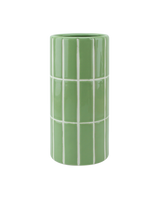 Stoneware Vase | Matcha Green, Tile Effect