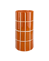 Stoneware Vase | Orange, Tile Effect