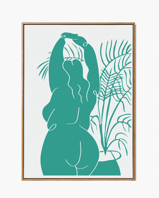 The Every Space StretchA4 or A3 print in teal by Babes and Botanicals 