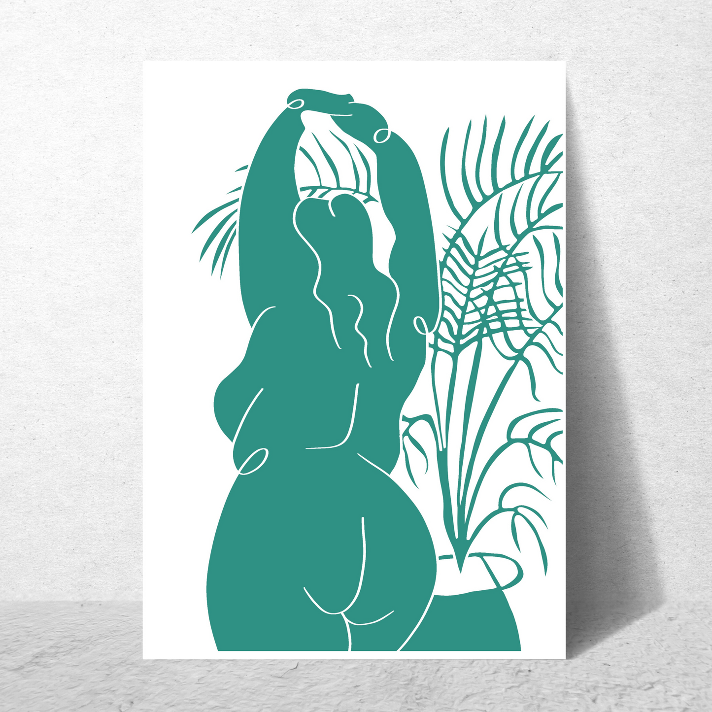 The Every Space Stretch A4 or A3 print in teal by Babes and Botanicals 