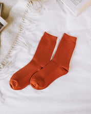 Summer Waffle Socks in Rust