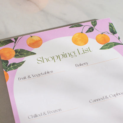 Orangerie A5 Shopping List Pad | Recycled Paper