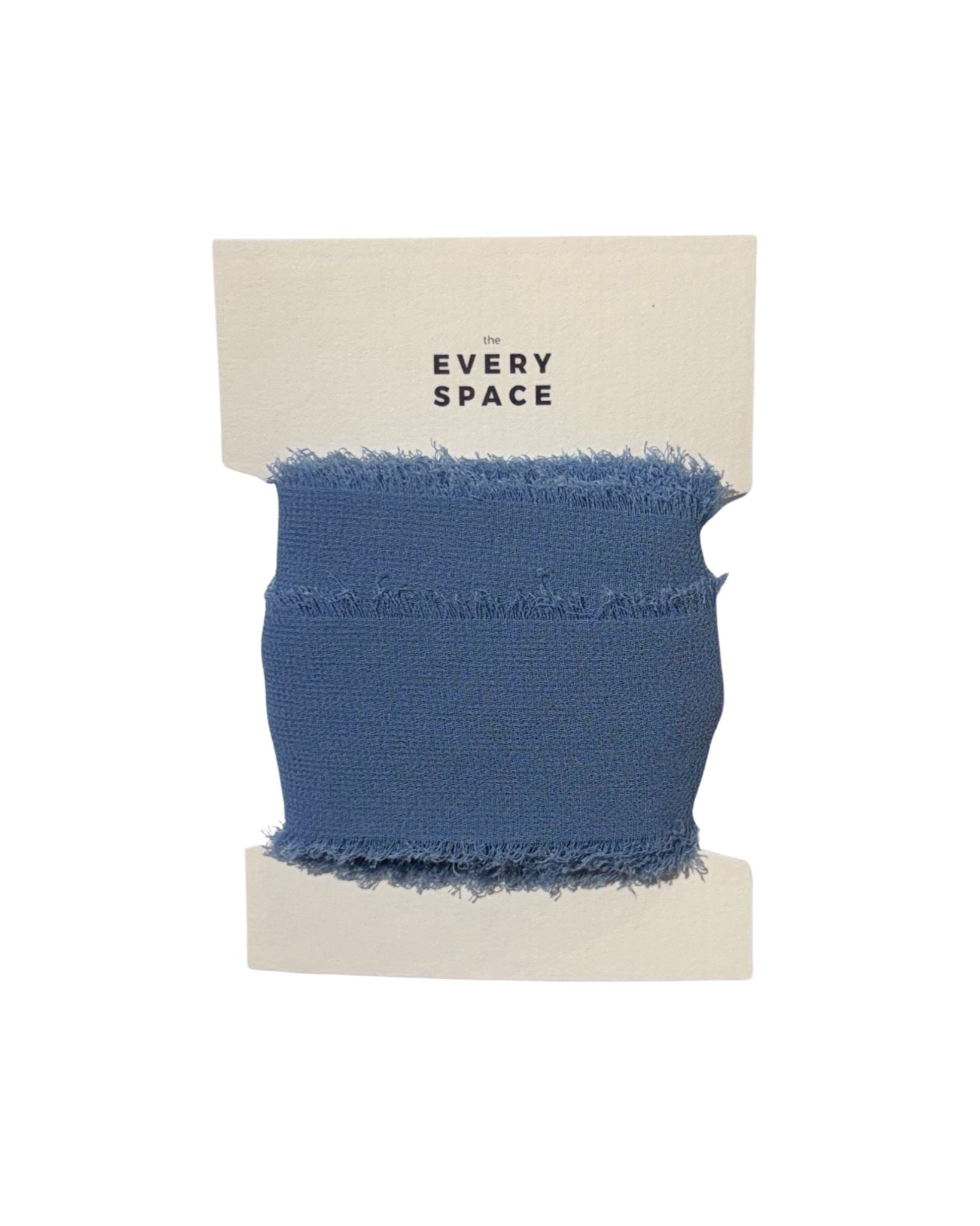 Silk Frayed Edge Chiffon Ribbon | Blue Faux | 38mm x 5m