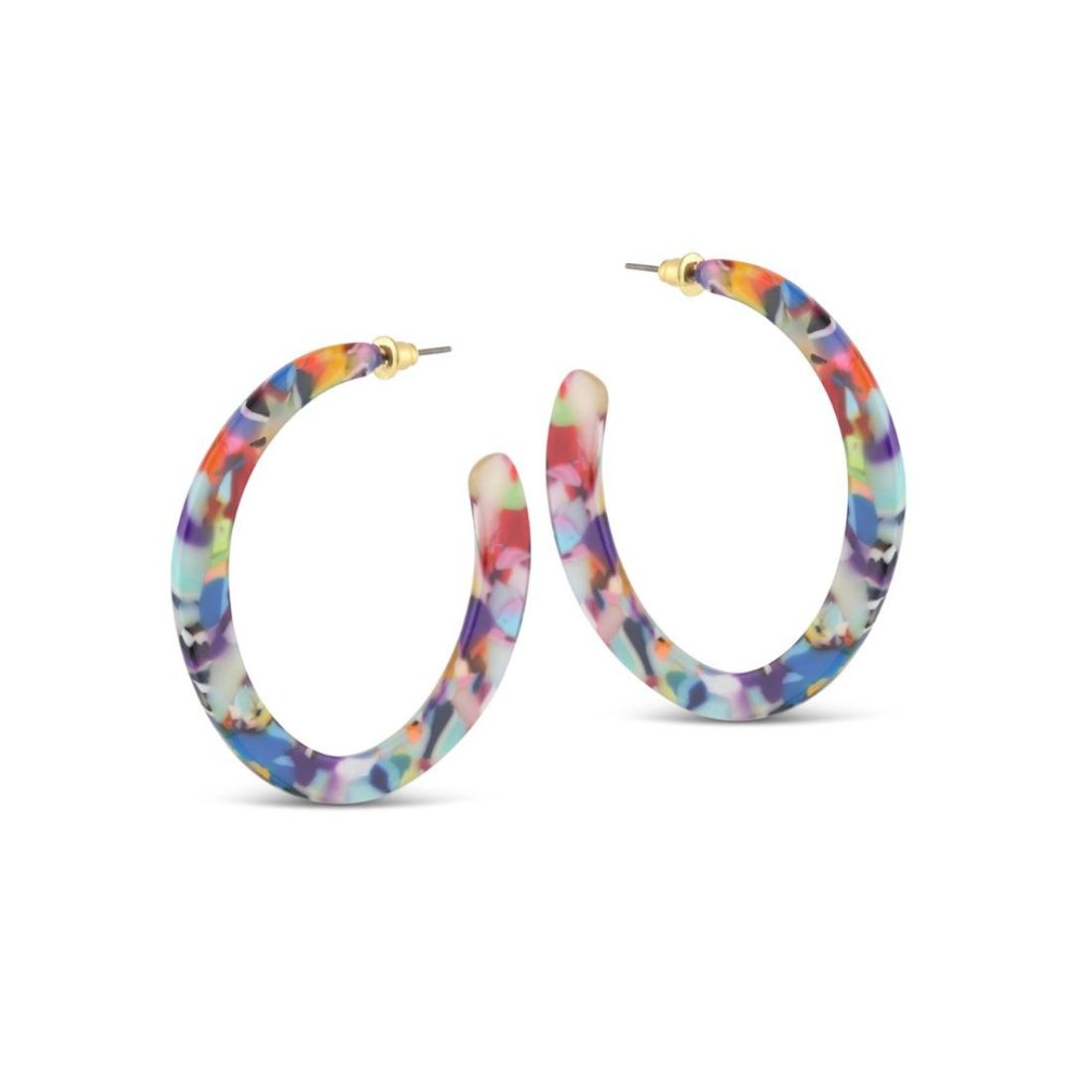 Large Resin Hoop Earrings | Multicolour, 5cm