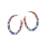 Large Resin Hoop Earrings | Multicolour, 5cm