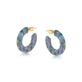 Big Metal London Resin Hoop Earrings | Soft Blue, 2.5cm