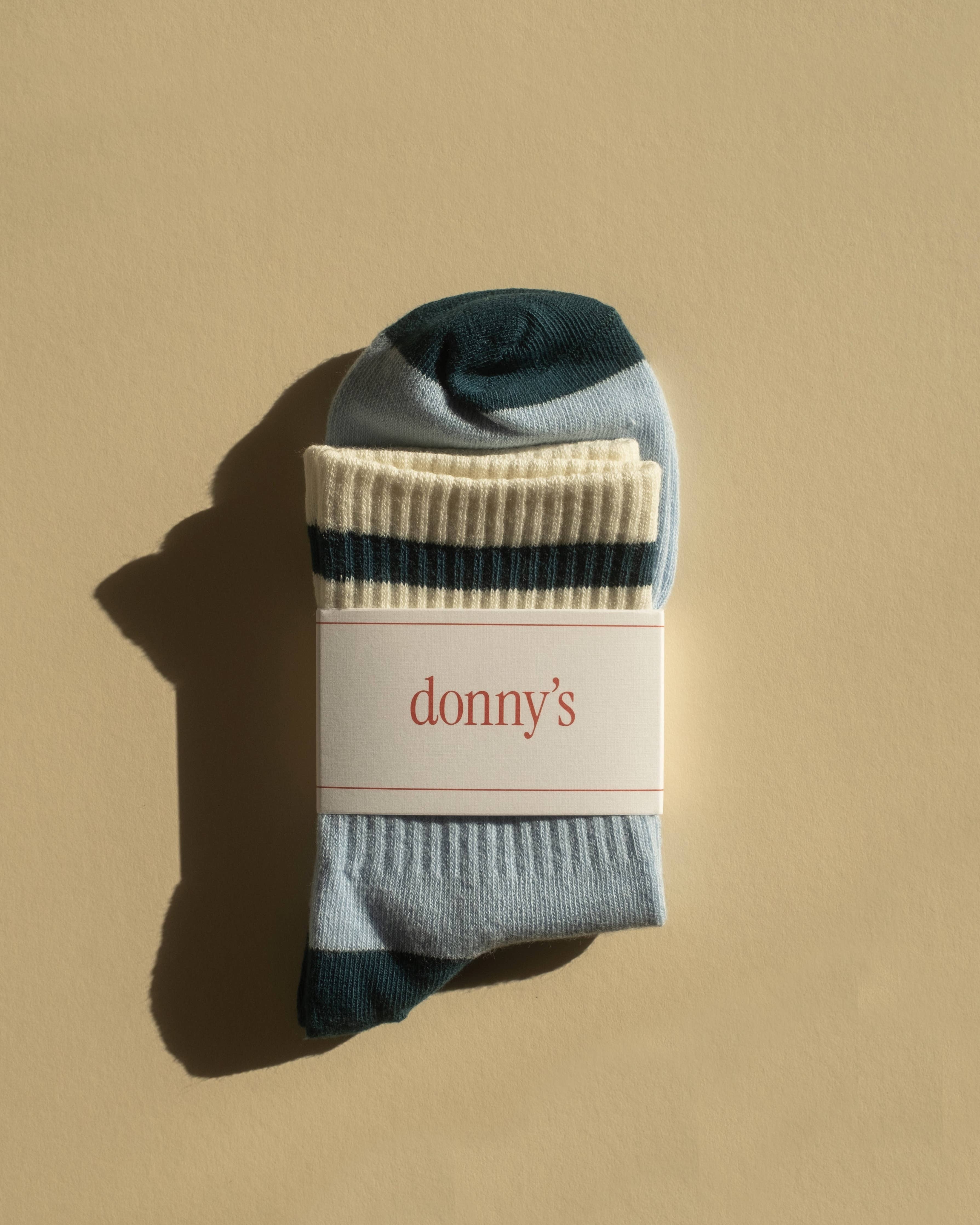 Varsity Socks in Powder Blue