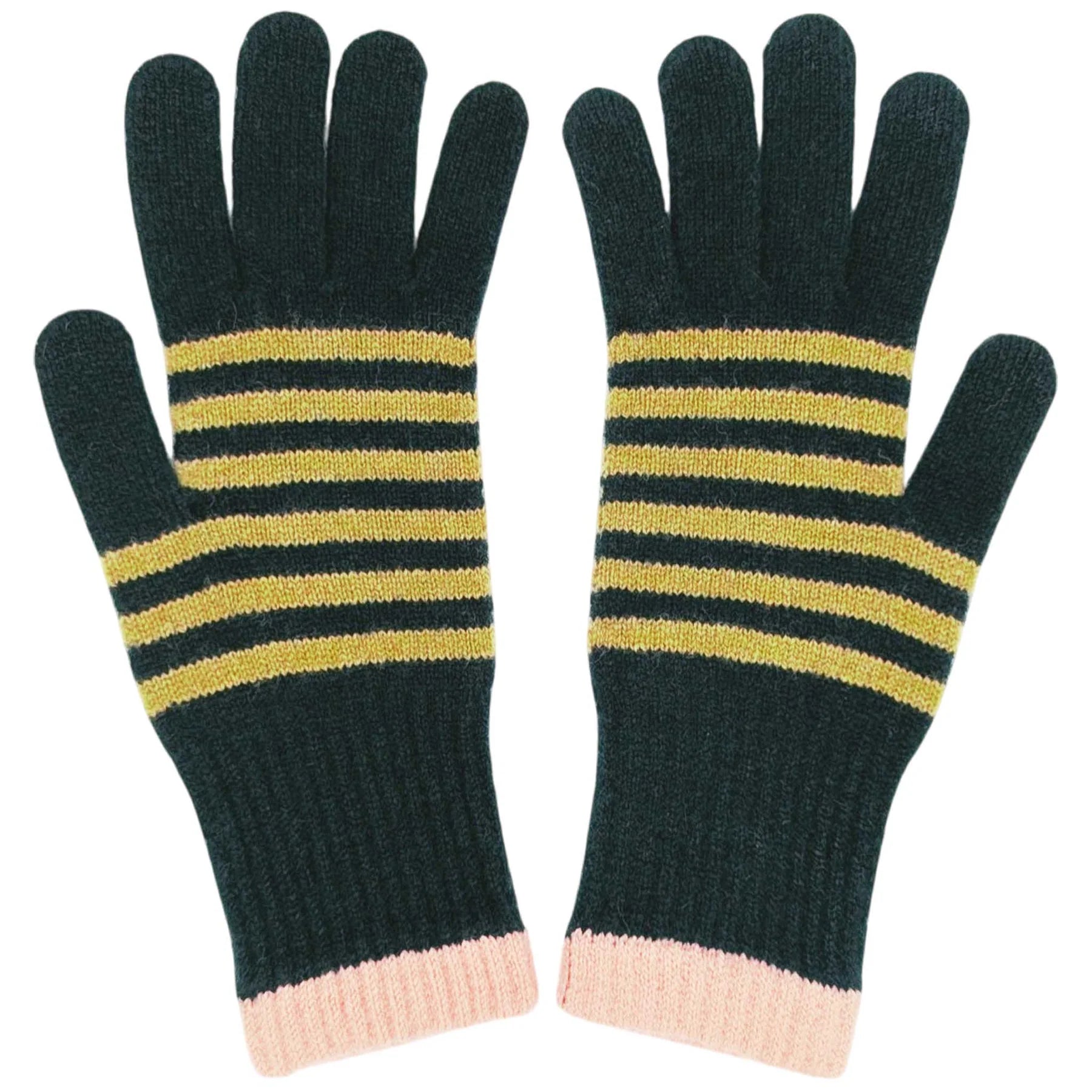 Women's Gloves | Lambswool Stripe, Extra Long Cuff