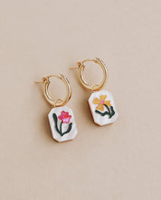 Wildflower Charm Hoops