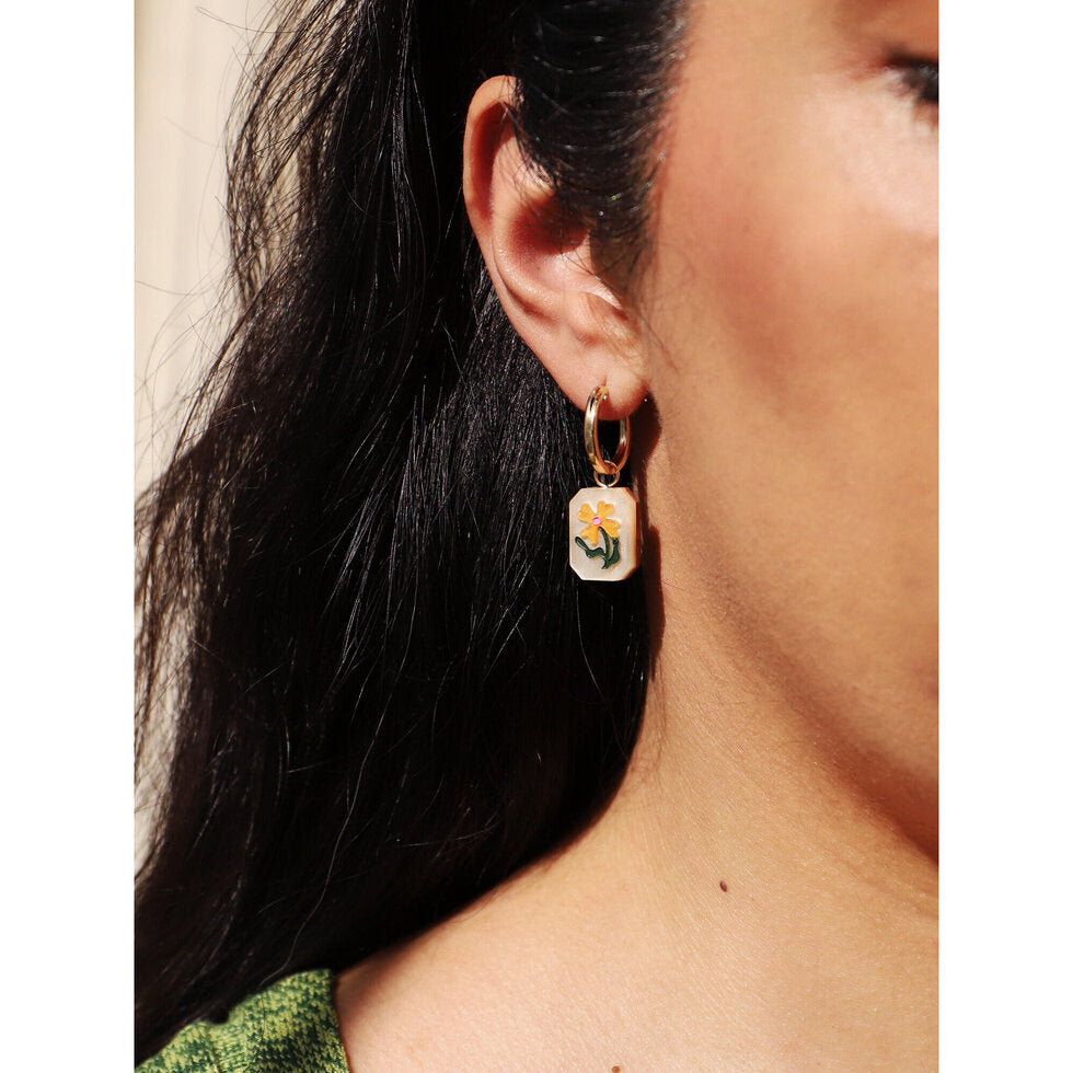 Wildflower Charm Hoops