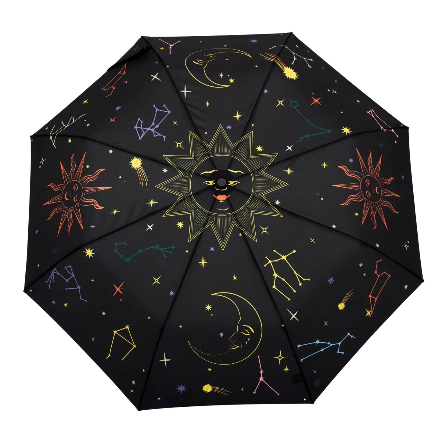 The Every Space handmade Zodiac, duck handled umbrellas, by Original Duckhead, are wind resistant with an automatic open button, and made from 100% recycled fabric and birch wood.