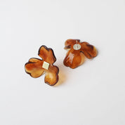Maxi Bloom Floral Earrings in Ochre