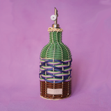 Hand Woven Oil Pourer | Brown and Green | Olive Oil Bottle
