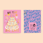 Big Year Big Cake Birthday Card