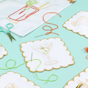 Stitch Your Cocktail Napkins embroidery kit, further view