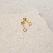 Gold Opal Studs by Little Nell, further view