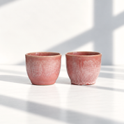 Ceramic flat white cup in Seville Terracotta, further view