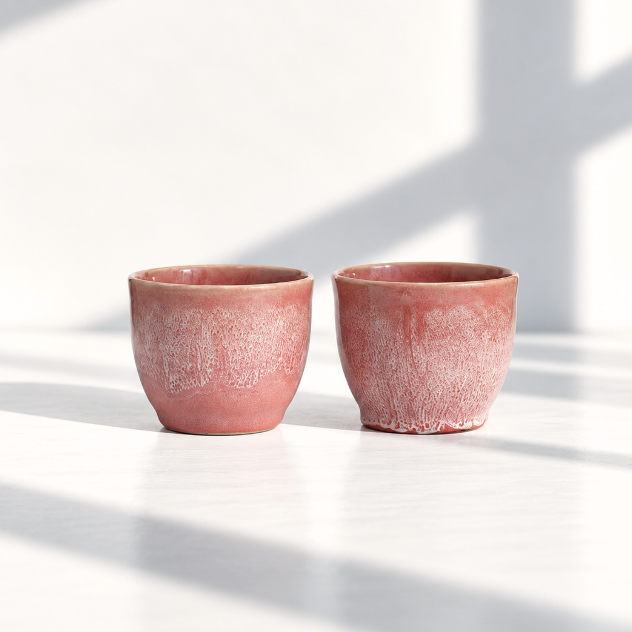 Ceramic flat white cup in Seville Terracotta, further view