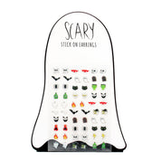 Halloween Stick On Earrings | Set of 30 Pairs, Spooky Designs