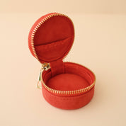 Mini Travel Jewellery Case in Hibiscus Pink