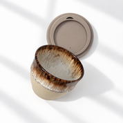 Ceramic flat white cup in Rome, further view