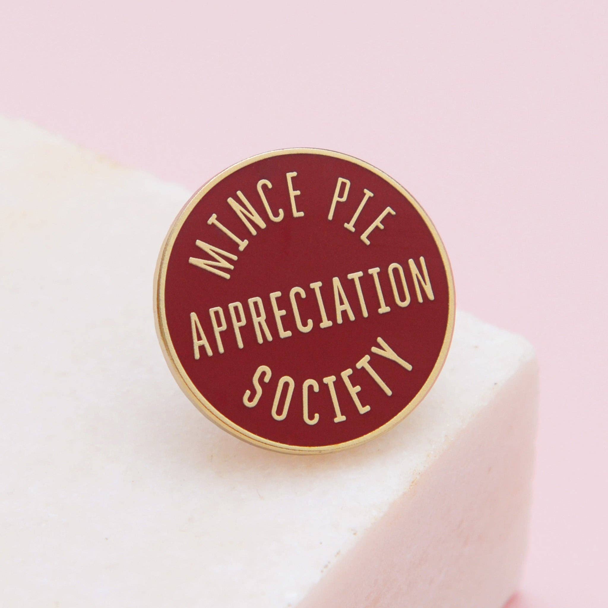 Mince Pie Appreciation Society | Burgundy Enamel Pin